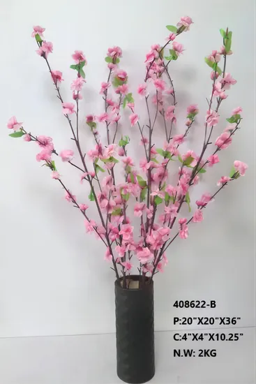 Design speciale Hotel Decor Art Craft Diffusore a lamella a forma di fiore di pesco Fiore artificiale PE Dry Sola per deodorante per ambienti